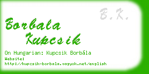 borbala kupcsik business card